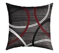 Abstract Geometric Placemats Red White Black Circles Swirls Print Kitchen Mats for Boys Girls Adults Modern Simple Style Soft Square Place Mats for Dining Table, 1 Pack 18"x18"