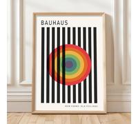 Abstract Geometric Poster Black Line Paintings Bauhaus Exhibition Poster Boho Geometric Pictures Orange and Black Artwork Bauhaus Abstract Paintings Mid Century Modern Pictures 16x24in No Frame