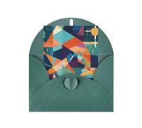 Abstract Geometric Print Adorable Blank Cards& Envelopes,Unique Designs Perfect for Festivals, Invitations