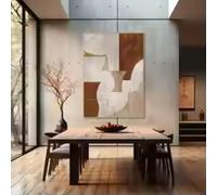 Abstract Geometric print and poster Modern Mid Century Oil Painting print On Canvas Wabi Sabi Art home decor 80x120cm Frameless