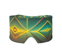 Abstract Geometric Printed Slumber Eye Shield, Reversible Sleep Gear, Light Blocking Headwrap, for Travel Comfort