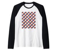 Abstract Geometric Repeating Pattern Raglan Baseball Tee