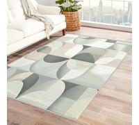 Abstract Geometric Rugs Living Room Large 200x290, Mid Century Modern Area Rugs for Bedroom Accessories, Non Slip Soft Low Pile Washable Carpet, Home Decor Pzw1