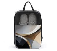 Abstract Geometric Shapes Black Beige Shoe Bag for Travel Daily Use Anti-dust Storage Carrier Golf Shoe Pouch