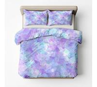 Abstract Geometric Single Bed Duvet Cover Set 2 Piece with 1 Pillowcase, Stained Glass Rainbow Patterned Bedroom Decor Bedding, Soft Microfibre Quilt Cover with Zip A&M-77