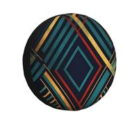 Abstract Geometric Stripe Spare Tire Cover Waterproof Dustproof Portable Tire Cover Spare Tire Cover Universal Fit for RV SUV Truck Trailer