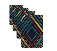 Abstract Geometric striped Car Air Freshener Cards for Women Men 4 Pack Cute Car Accessories Long Lasting Scent Car Diffuser Hanging Auto Aromatherapy Tablets Car Fresheners Gifts