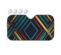 Abstract Geometric Striped Car Windshield Sun Shade Foldable Car Front Window Sunshade for Sun, Heat and UV Rays, Auto Sun Blocker Visor Protector for Cars, SUVs Small