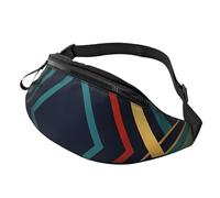 Abstract Geometric striped Fanny Pack for Men Women, Waterproof Sports Waist Bag Fashion Belt Bag Crossbody Bags Hip Bum Bag with Adjustable Strap Large Sling Bag Purse for Travel Hiking
