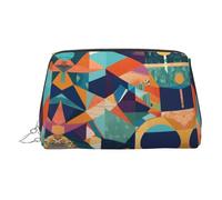 Abstract Geometric Toiletry Pouch, Travel-Friendly Makeup Organizer for Makeup Brushes, Lipsticks