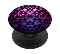 Abstract Geometric Triangle Pattern Futuristic Purple 3D PopSockets Adhesive PopGrip