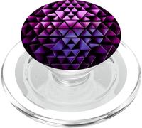 Abstract Geometric Triangle Pattern Futuristic Purple 3D PopSockets PopGrip for MagSafe