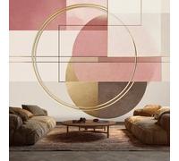 Abstract Geometric Wallpaper for Bedroom Living Room Decor, Modern Art Circle Wall Mural Home Accessories, Waterproof Wall Paper 150 x 105 cm F-BK123