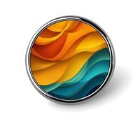 Abstract Geometric Waves Round Brooch for Men Women Fashion Badge Collar Pin Dress Jacket Backpack Accessories