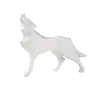 Abstract Geometric Wolf Sculpture - Modern Resin Wolf Statue for Home & Office Decor, Artistic Animal Figurine, Unique Gift Idea, Eye-Catching Red Design