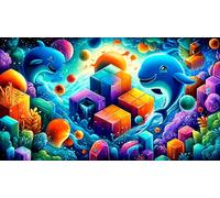 Abstract geometry 1000 Piece Adult Jigsaws - Recycled Paper Great Gift Idea Wall Decoration & Activity 75x50/1000pcs