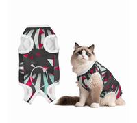 Abstract Geometry Art Dog Surgery Suit Recovery Suit, Breathable Full Body Dog & Cat Surgical Suit with Cute Prints, Alternative to Cone for Spay Neuter Wound Care, Male & Female Pets Medium