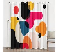 Abstract Geometry Curtains 72 Inches Long, Modern Geometric Eyelet Curtains for Bedroom, Thermal Insulated Energy Saving for Living Room Window Privacy Drapes Home Decor 2 Panels 66x72, Colorful