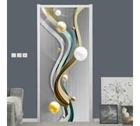 Abstract Geometry Door Stickers for Interior Doors Modern Art 3D Door Sticker Murals Decals Wallpaper Self Adhesive Waterproof Poster for Bedroom Living Bathroom 90x210 cm d-2464