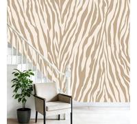 Abstract Geometry Wall Mural Wallpaper Non-Woven 3D Zebra Stripes Photo Wallpaper Mural for Bedroom Living Room - Art Print Wall Decoration Poster Picture Design 350x256 cm(WxH) 1149o