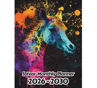 Abstract Giraffe 5 Year Monthly Planner 2024-2028: Large 60 Month Calendar | Gift For People Who Love Safari Animals, Wildlife Animal Lovers | For ... Work | 8.5 x 11 Inches | 121 Pages | v1