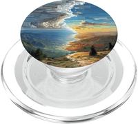 Abstract Glitch Art Mountain Valley Scenery PopSockets PopGrip for MagSafe