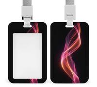 Abstract Glowing Spiral Lines Pink Red ID Badge Holder Retractable Clip Card Holder Card Protector Name Badge Name Tag for Work Office Doctor Nurse