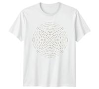 Abstract Gold Glitter Concentric Rings Pattern T-Shirt Abstract Design Geometric Style Aesthetic Birthday Gift for Him and Her XL