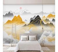 Abstract Gold Lines Landscape Flying Birds 3D Wallpaper Luxury Home Dining Decor Paste Sofa Living Room The Wall for Bedroom Mural-250cm×170cm