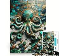 Abstract Gold Octopus 1000 Piece Jigsaw Puzzle for Adults Mindful Game High Def Print Happy Challenge Thoughtful Gift (50x75cm)