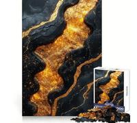 Abstract Gold River on Black Texture Teenager Jigsaw Puzzles 1000 Pieces Brain Think Neat Cut Real Challenge Great Gift (50x75cm)