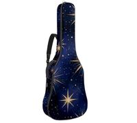Abstract Gold Star Pattern Acoustic Guitar Bag Thick Padded, Waterproof Guitar Gig Bag for 40 41 42 Inch Guitars