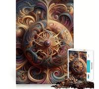 Abstract Golden Orb 1000 Piece Jigsaw Puzzle for Adults Mindful Game High Def Print Happy Challenge Thoughtful Gift (50x75cm)