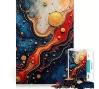 Abstract Golden Orbs And Flowing Colors V Teenager Jigsaw Puzzles 1000 Pieces Brain Think Neat Cut Real Challenge Great Gift (38x26cm)