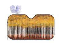 Abstract Golden Trees Print Car Windscreen Cover | Heat Uv Reflective Sunshade | Folding Car Sunshades | Vehicle Interior Protector Suitable For Summer Driving