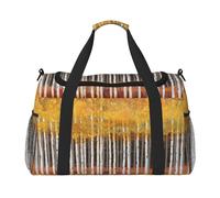 Abstract Golden Trees Print Womens Sports Bags Travel Bag - Gym Tote Bag with Compartment,Duffel Bags for Men,Ladies Holdall,Carry On Weekend Travel Handbags for Women