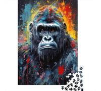 Abstract Gorilla Art 1000 Piece Jigsaw Puzzle paper adult Night View Jigsaw Puzzle for Adults focus family relaxation 52x38cm/1000pcs