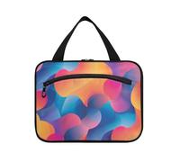 Abstract Gradient Color Pattern Hanging Mens Toiletry Bags for Traveling with Hook, Designer Essential Medicine Bag for Ladies Hotel bolso para maquillaje de Mujer L