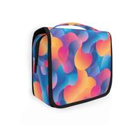 Abstract Gradient Color Pattern Makeup Bag Travel Cosmetic with Hanging Hook Washable Waterproof Cosmetic Bag Camping