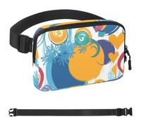 Abstract Graffiti-6 Unisex Style Fanny Pack: Fashion Waist Packs, Crossbody Bags Sport Slim Fashionable for Jogging Hiking Hiker Woman Man, Multicolor, 1.5x9.0x5.9in/4x23x15cm