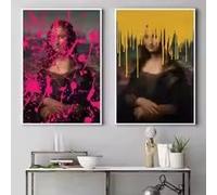 Abstract Graffiti Art Famous Mona Lisa Painting Poster Print On Canvas Modern Wall Art Picture For Living Room Home Decor(70x100cmx2/Frameless)