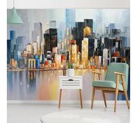 Abstract Graffiti City Architecture 3D Wallpaper Easy Install Feature Office Living Room Sofa Bedroom TV Background Wall Decoration-430cm×300cm