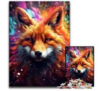Abstract Graffiti Fox Art Jigsaw Puzzles for Adults 1000Piece Difficult Puzzles for Adults BrainChallenging DIY Decorative Game Family Interactive Toy 1000 PCS(38x26cm)