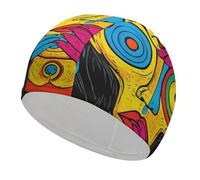 Abstract Graffiti Paint (3) High Elasticity Swim Cap for Women and Men Durable Waterproof Swimming Caps for Many Occasions