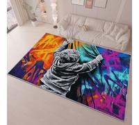 Abstract Graffiti Street Art Area Rug 140 x 200 cm Washable Floor Rugs Doormat Living Room Home Decor, Soft and Plush Carpets Area Mats for Kids Boys Girls Bedroom Colorful