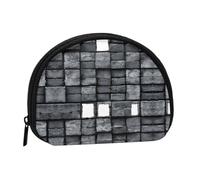 Abstract Gray Print Coin Purse Mini Wallet for Women Girls Personality Small Coin Pouch Shell Storage Bag Clutch Wallets, One Size, Casual