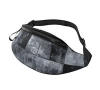 Abstract Gray Printed Waist Bag with Headphone Jack, Personalized Bumbags Fanny Packs Unisex Running Hiking Crossbody Bags for Men Women