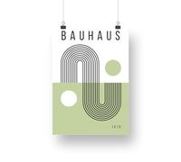 Abstract Green Bauhaus Posters: Modern Art, Minimal Home Decor, Trendy Wall Art - Aesthetic Print For Bedroom, Entry Way, Living Room, Mocha