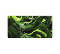 Abstract Green Snake Desk Mat Non-Slip Office Desk Mat 23.6" X 11.8" Large Mouse Pad with Rubber Base Waterproof Desk Writing Pad for Office and Home