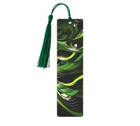 Abstract Green Snake Metal Bookmarks with Tassel,Cool Book Markers for Reading Women, Men,Aluminum Hanging Ornament Fancy Handmade Craft Reading Accessories Gift for Book Lovers S